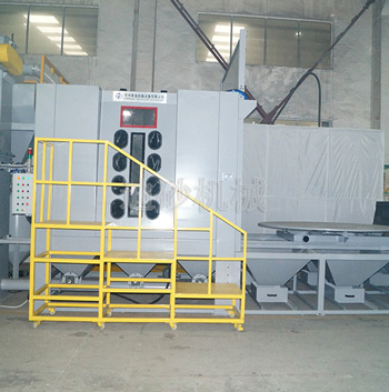 大型模具臺車轉(zhuǎn)盤式噴砂機